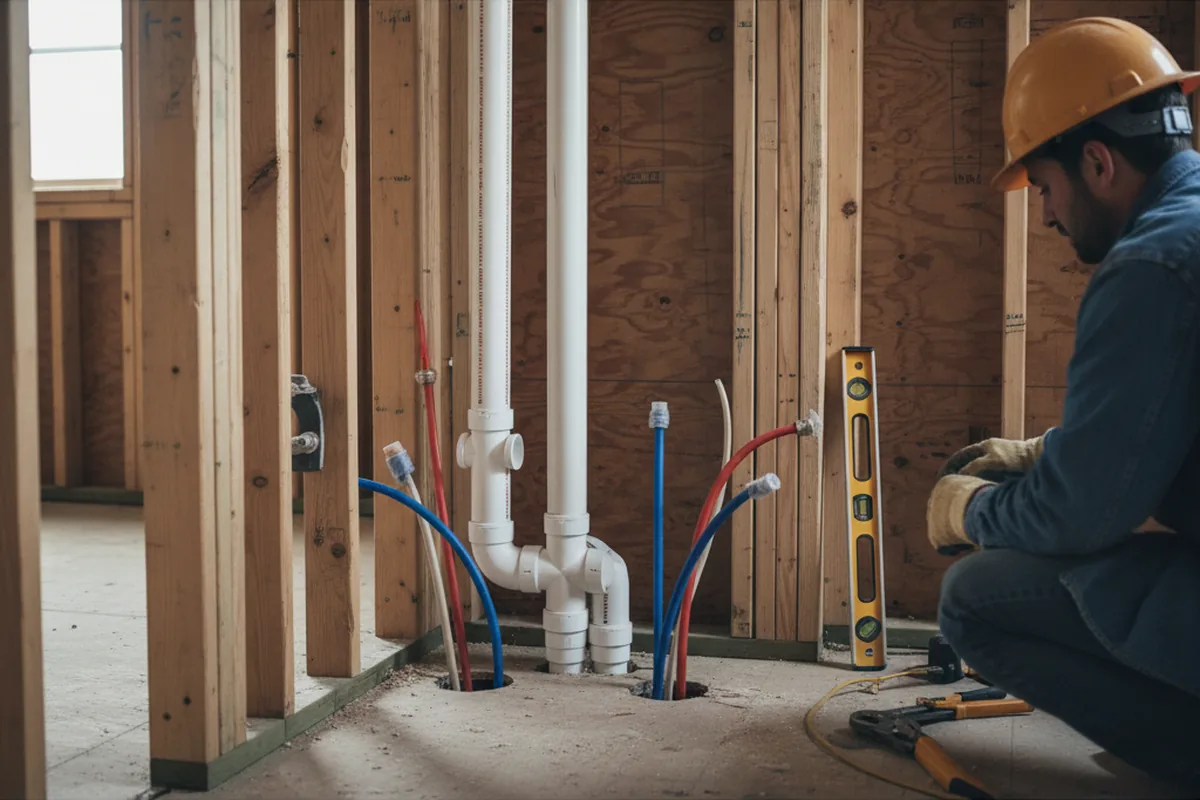 Drain and supply rough-in during Garbage Disposal Repair in Lacey