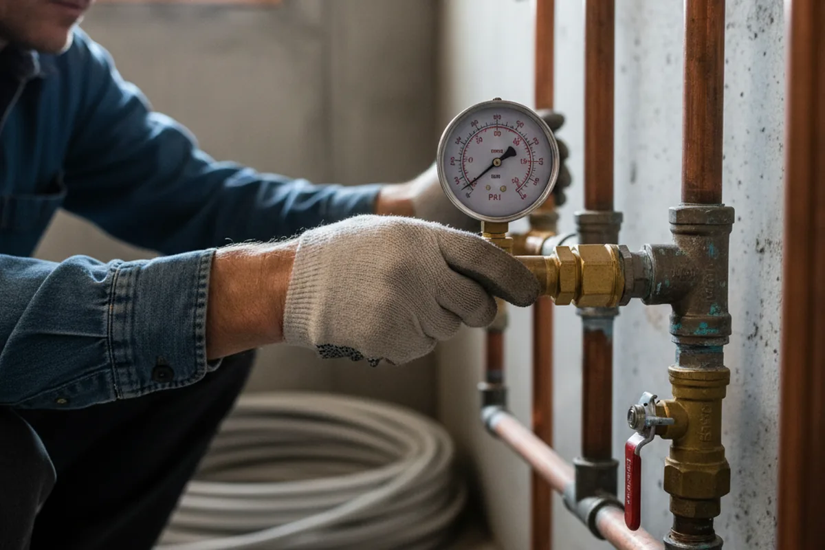 Pressure testing a repaired line during Water Line Repair in Lacey